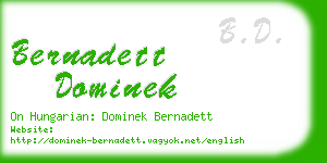 bernadett dominek business card